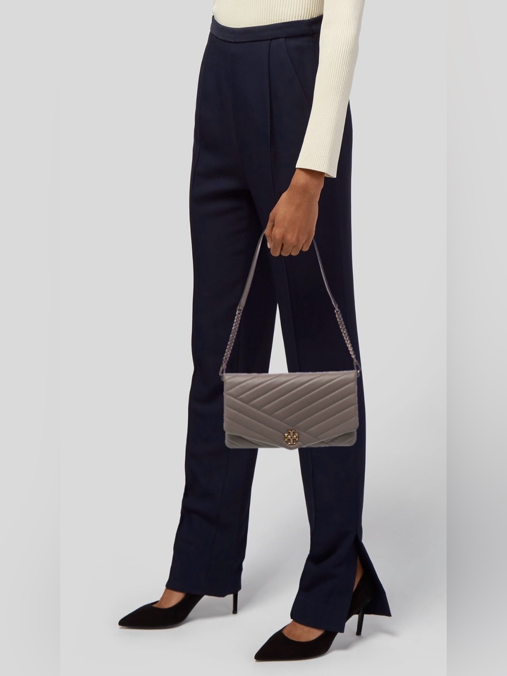 TORY BURCH Kira Chevron Clutch Shoulder Bag - Picture 8 of 8